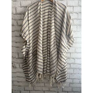NWT Old Navy Cotton striped kimono poncho swim cover-up